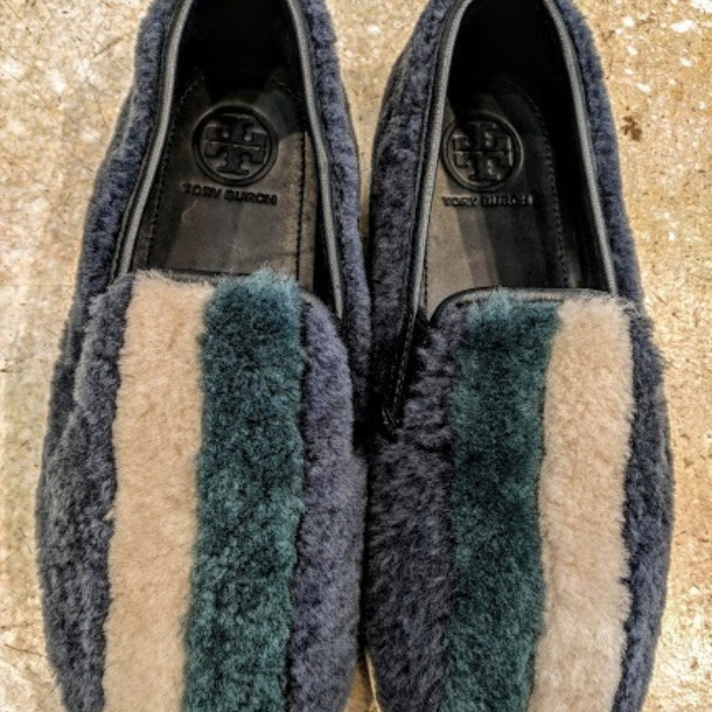 NEW Tory Burch Bamford Shearling Slip Ons Size 9